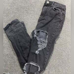 BDG Black Distressed Mom High Rise Jeans Size 24w